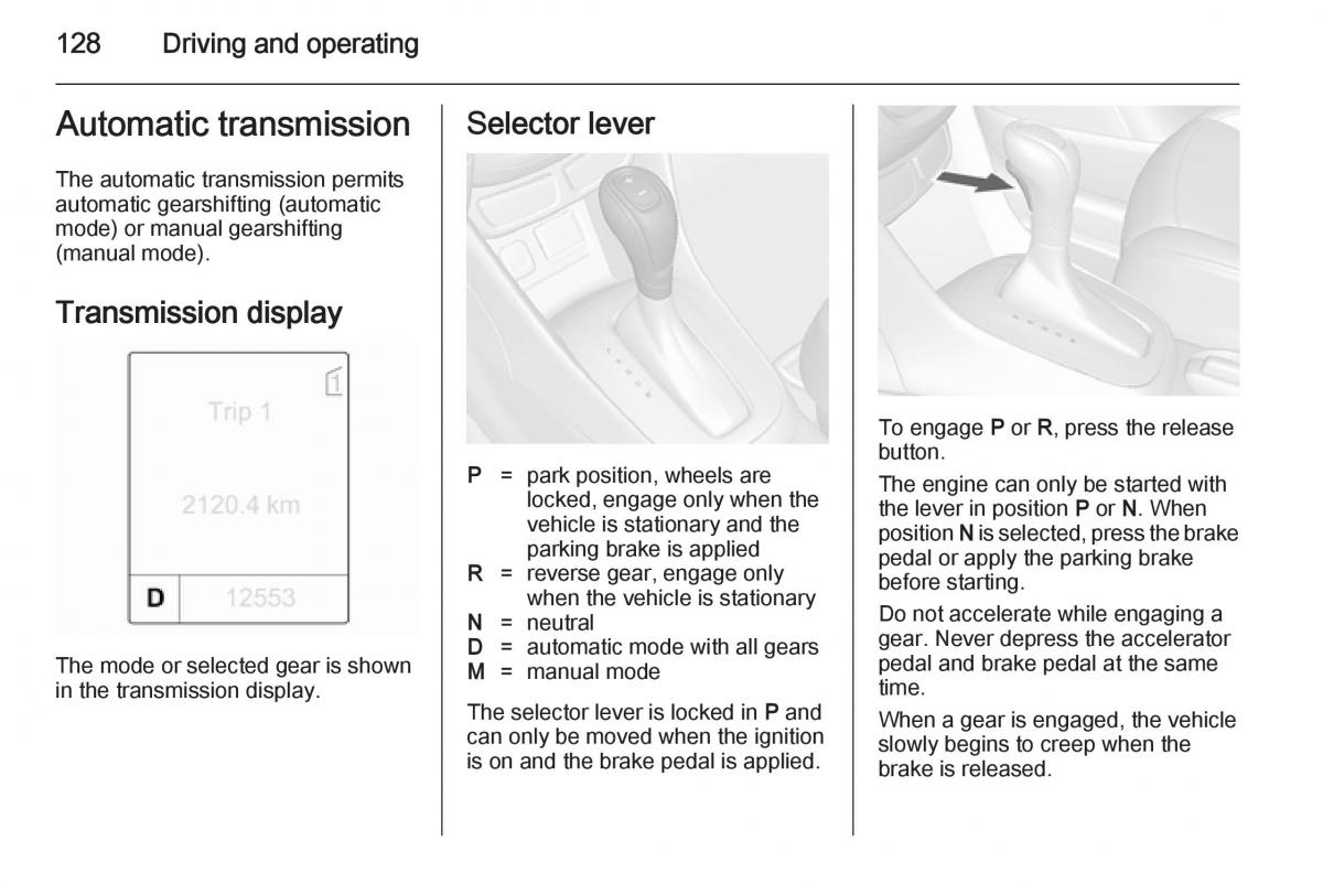 Opel Mokka owners manual / page 130