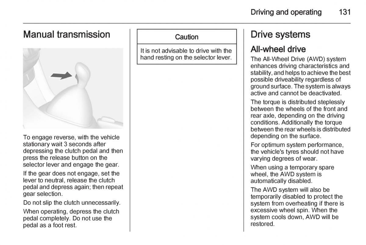 Opel Mokka owners manual / page 133