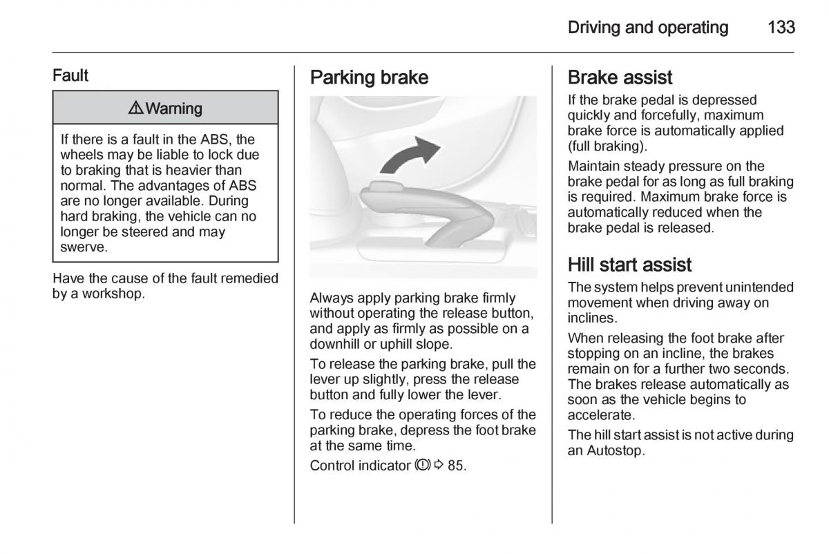 Opel Mokka owners manual / page 135