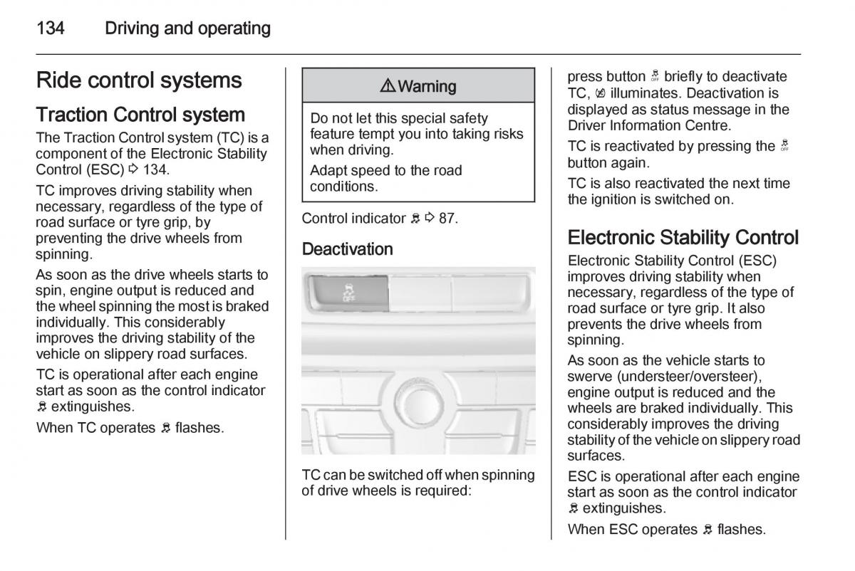 Opel Mokka owners manual / page 136