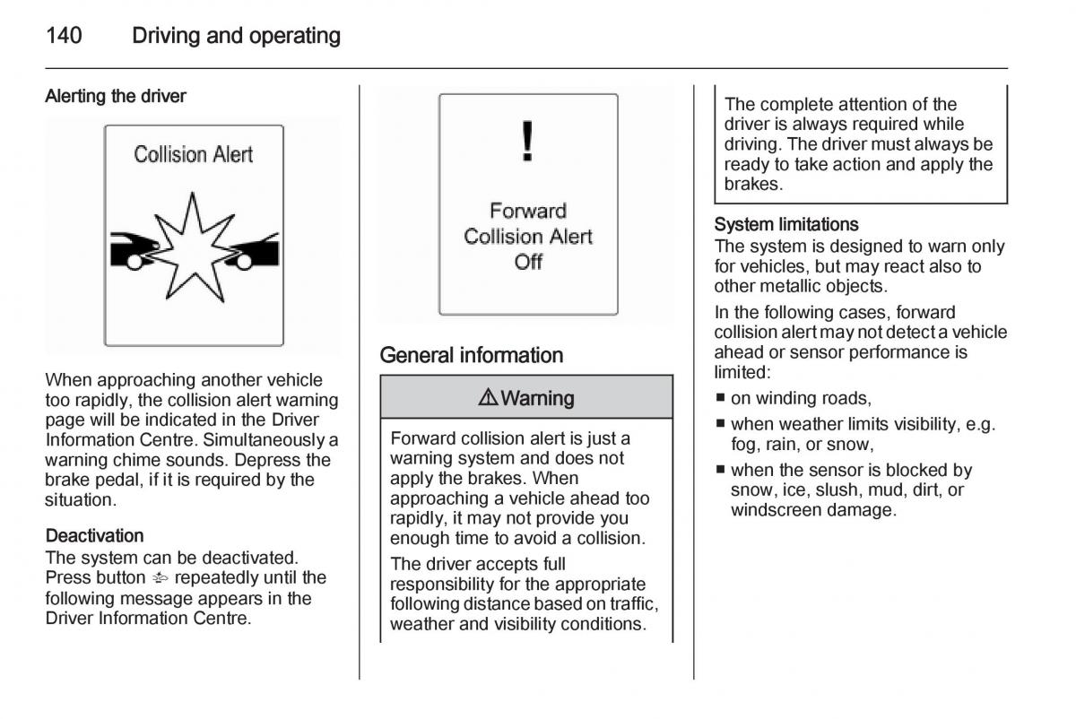 Opel Mokka owners manual / page 142