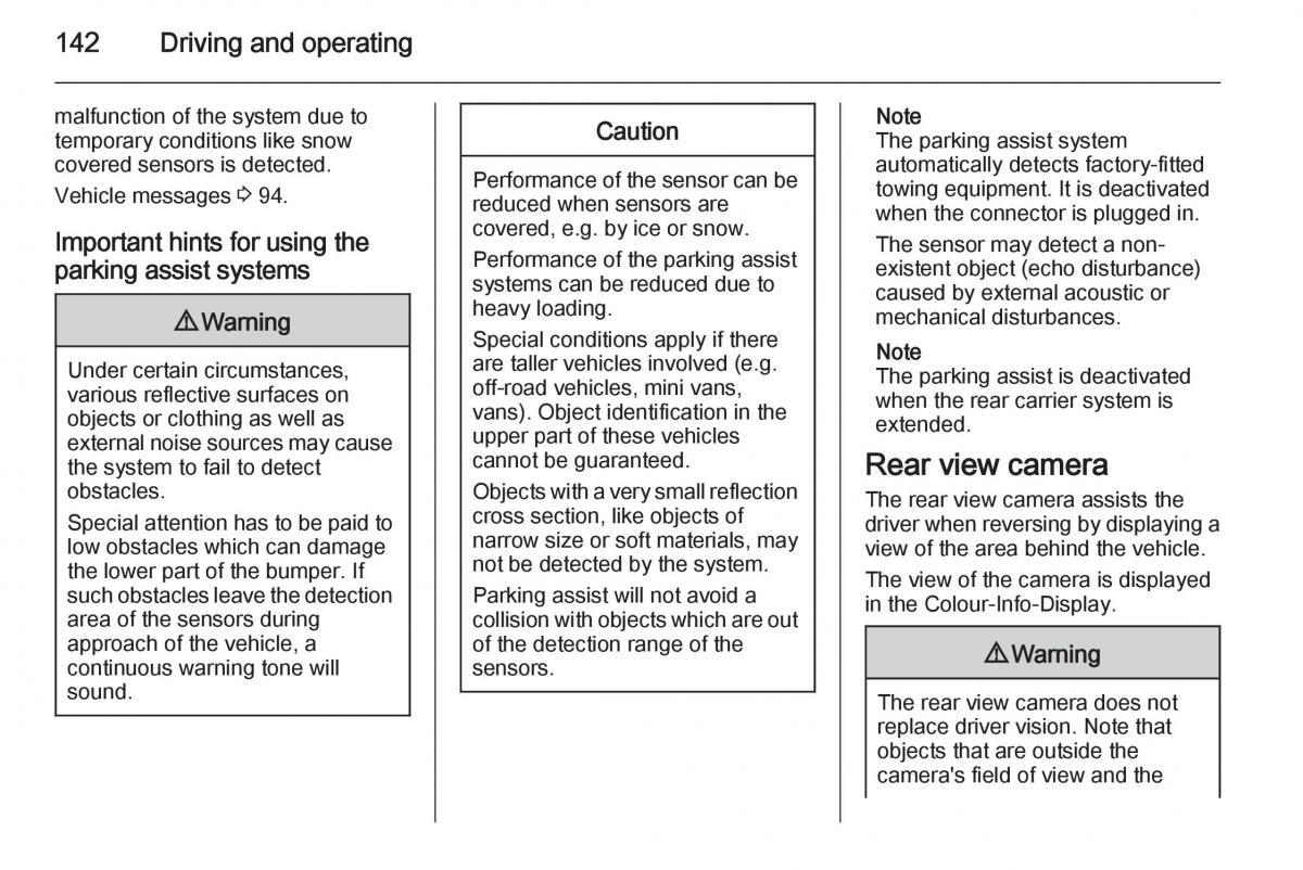 Opel Mokka owners manual / page 144