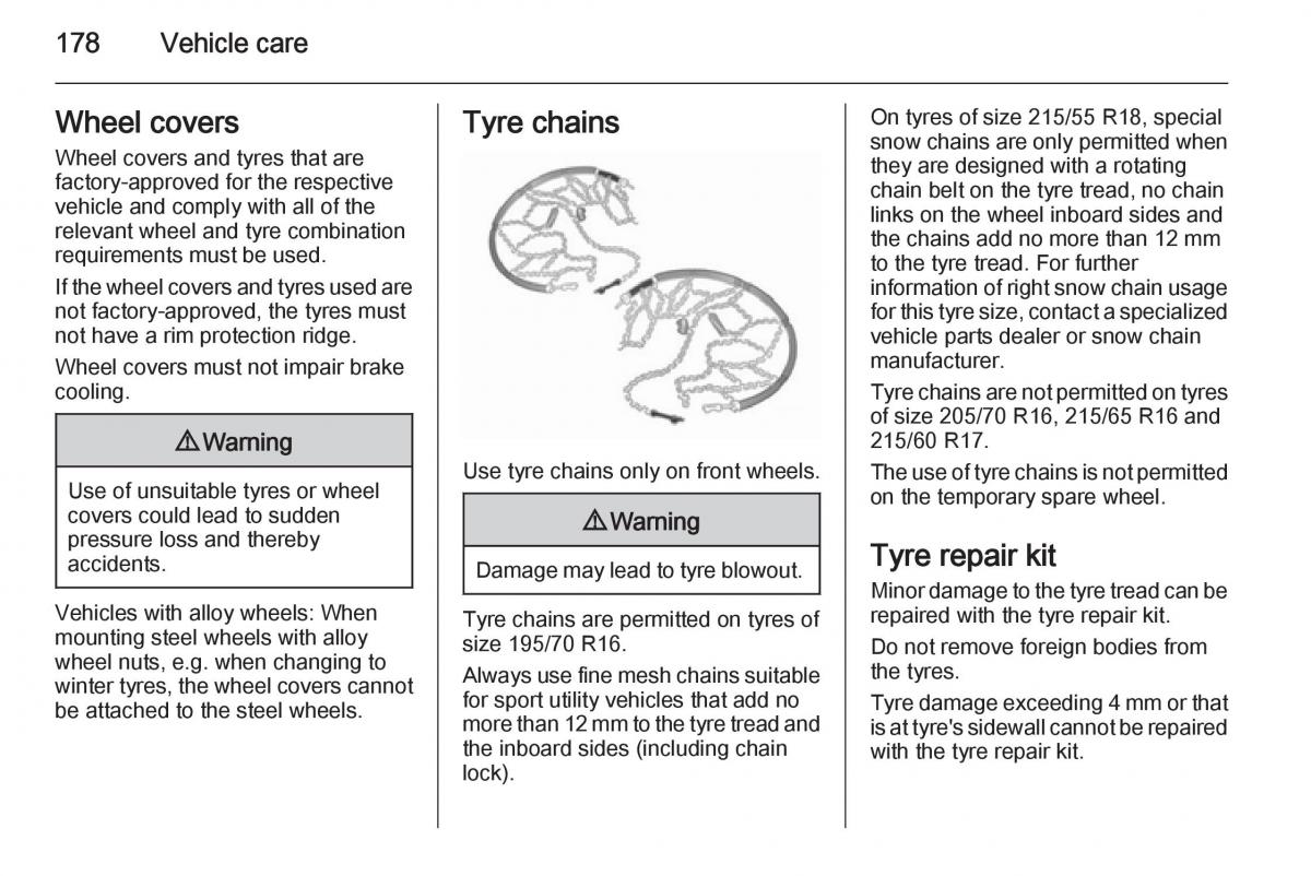 Opel Mokka owners manual / page 180