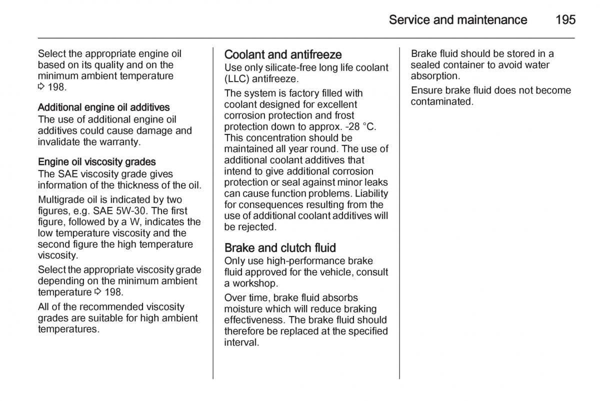 Opel Mokka owners manual / page 197