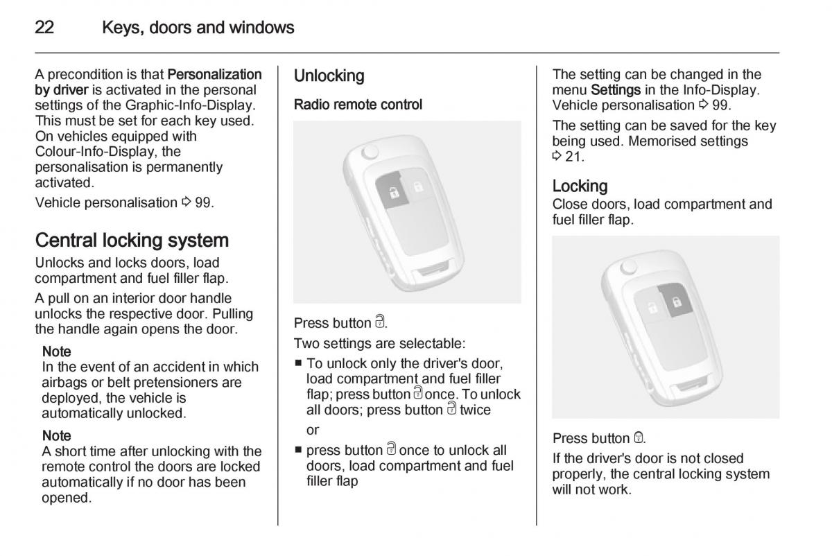 Opel Mokka owners manual / page 24