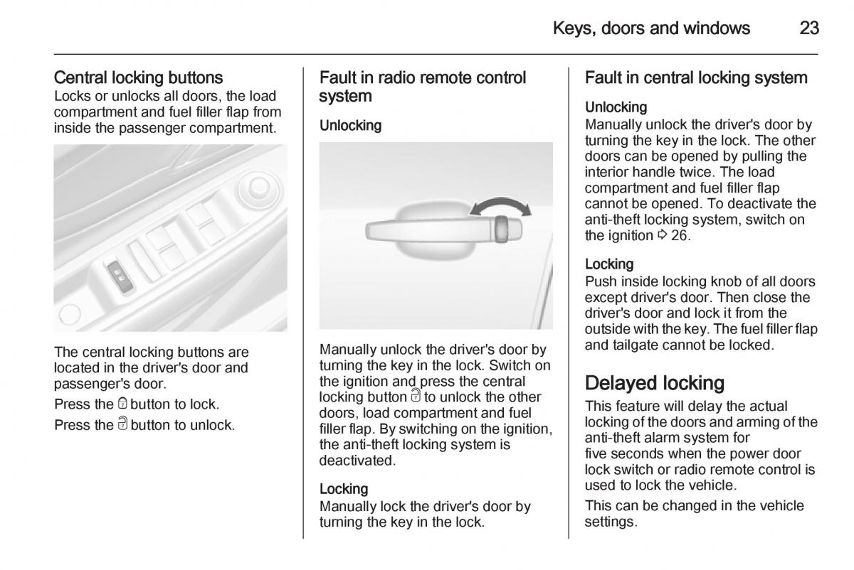 Opel Mokka owners manual / page 25