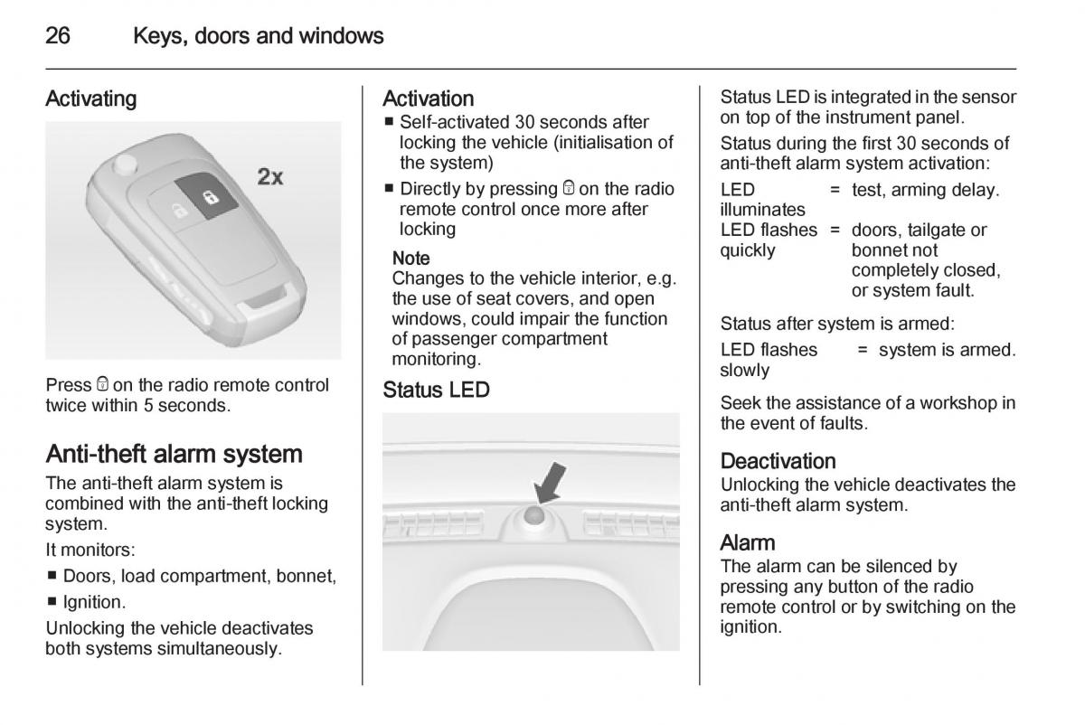 Opel Mokka owners manual / page 28