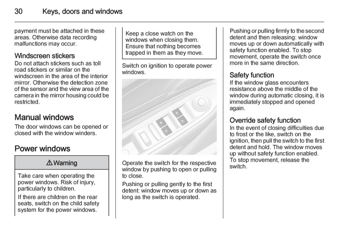 Opel Mokka owners manual / page 32