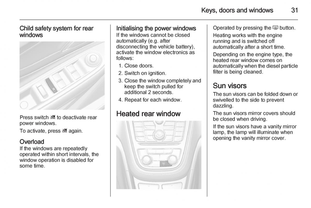 Opel Mokka owners manual / page 33