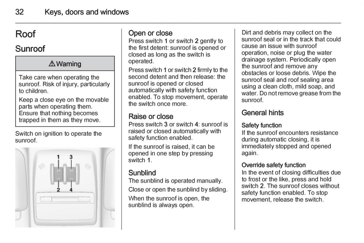 Opel Mokka owners manual / page 34