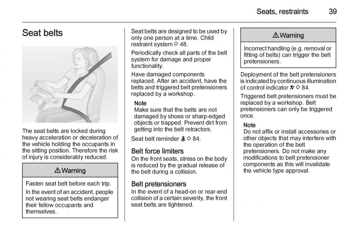 Opel Mokka owners manual / page 41