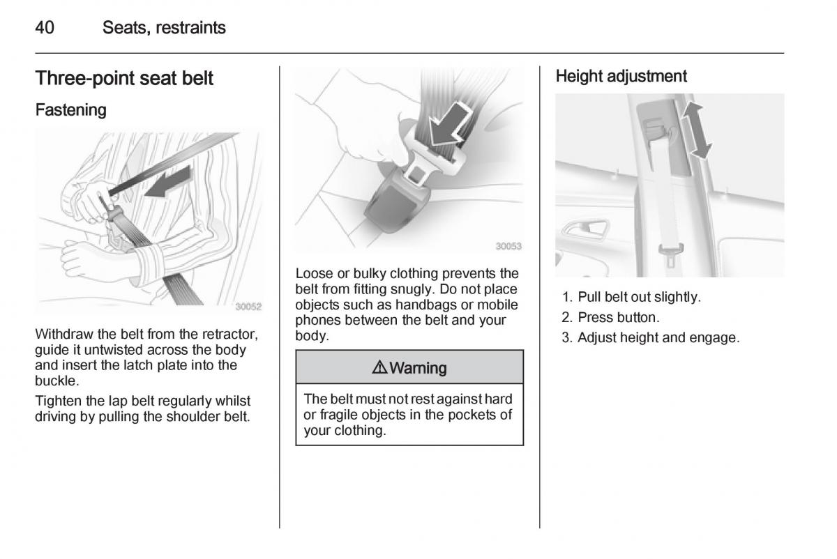 Opel Mokka owners manual / page 42