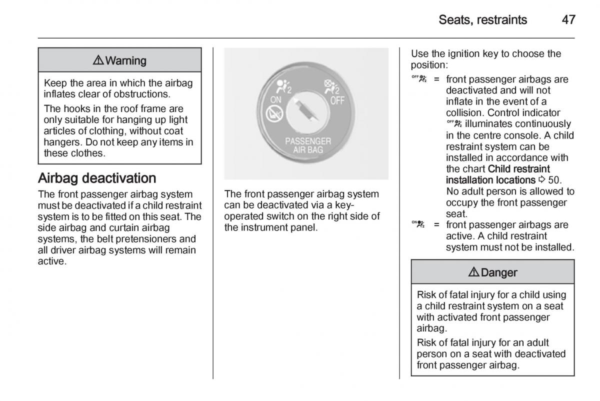 Opel Mokka owners manual / page 49