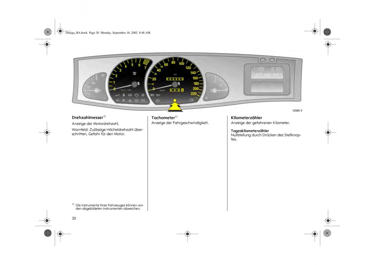 Opel Omega B FL Vauxhall Omega Cadillac Catera Handbuch / page 32