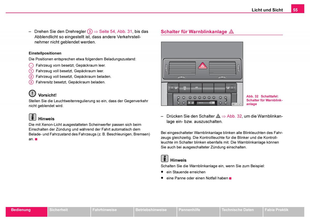 Skoda Fabia I 1 Handbuch / page 56