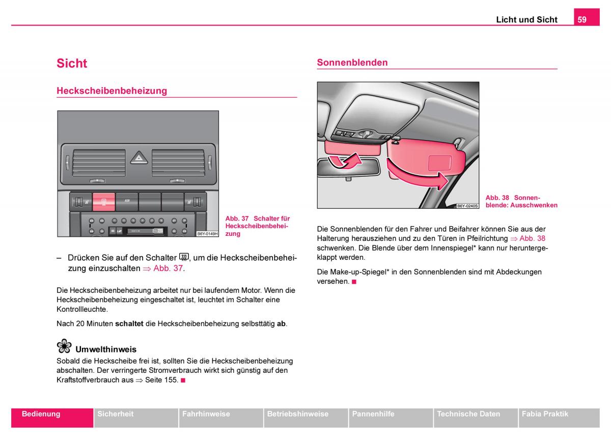 Skoda Fabia I 1 Handbuch / page 60