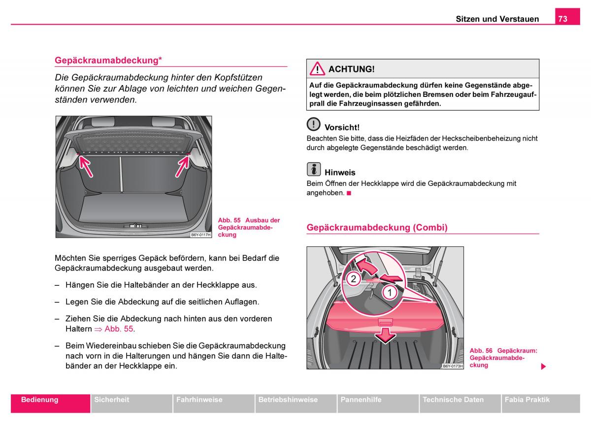 Skoda Fabia I 1 Handbuch / page 74