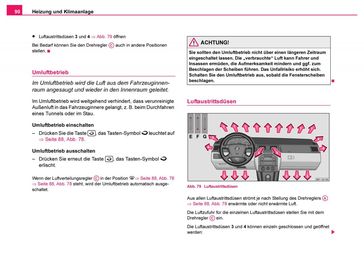 Skoda Fabia I 1 Handbuch / page 91