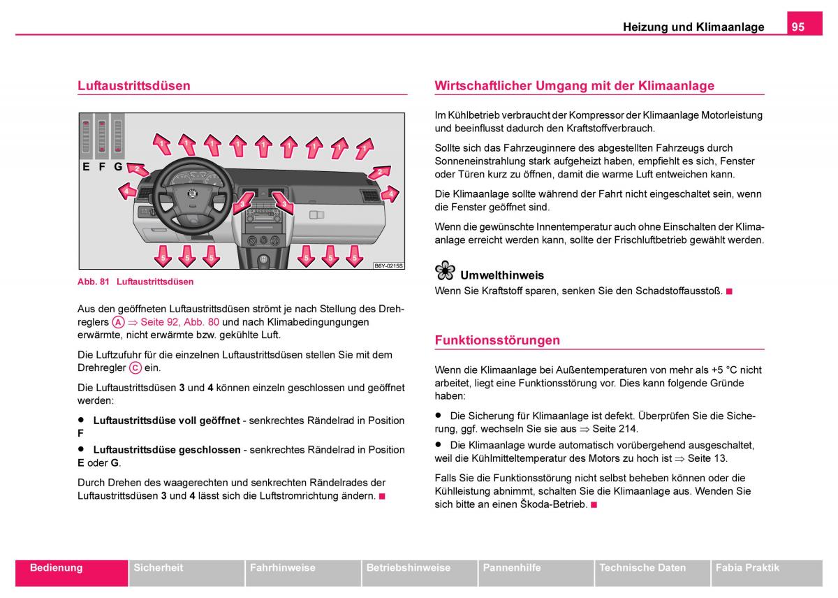 Skoda Fabia I 1 Handbuch / page 96