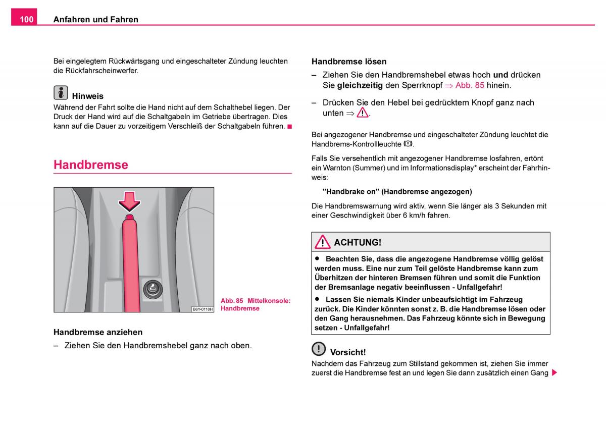 Skoda Fabia I 1 Handbuch / page 101