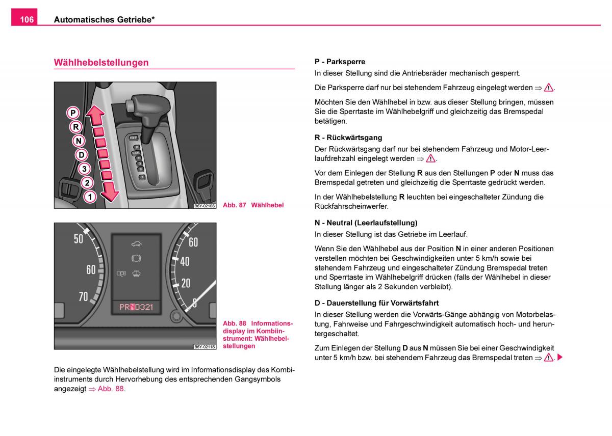 Skoda Fabia I 1 Handbuch / page 107