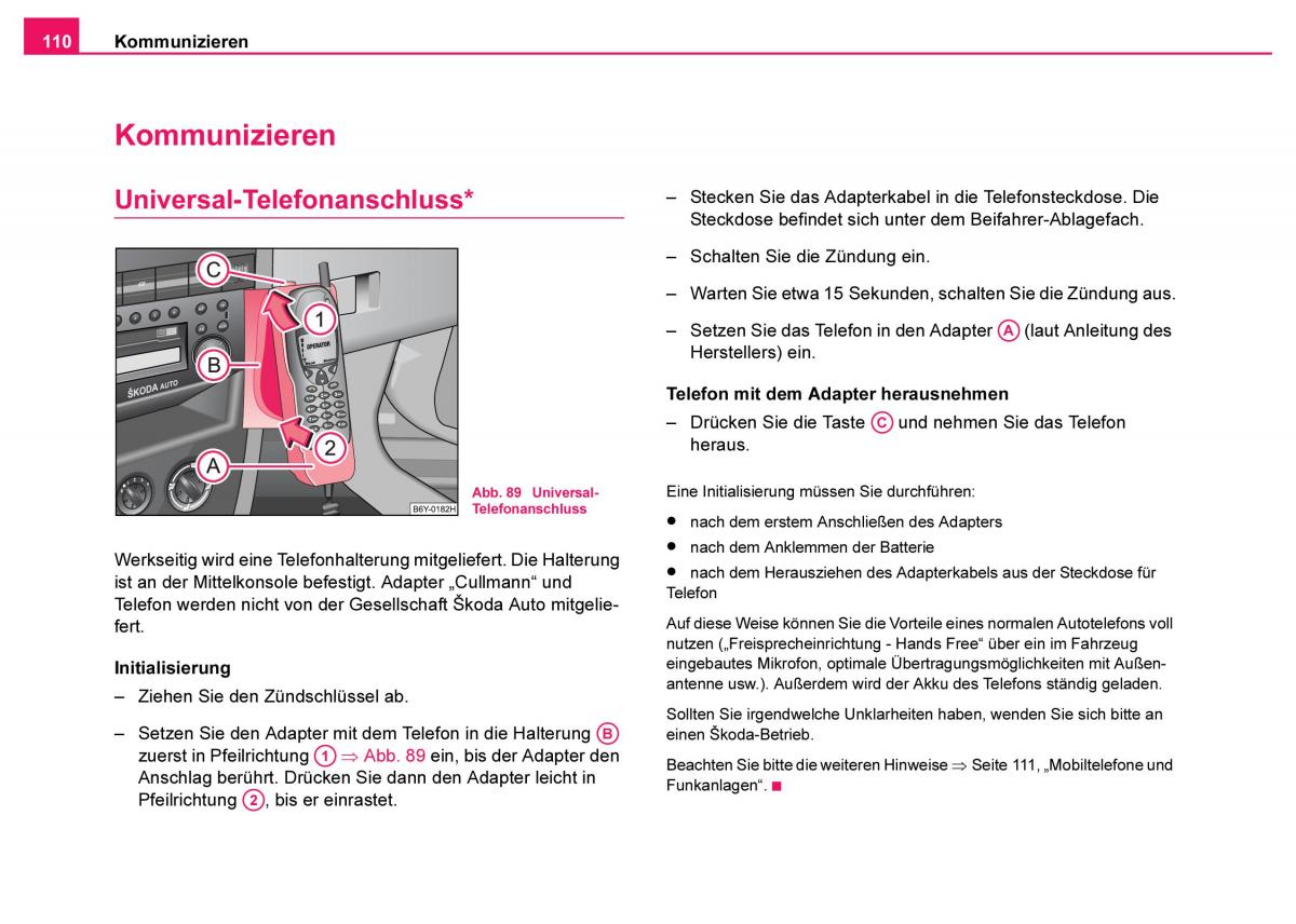 Skoda Fabia I 1 Handbuch / page 111