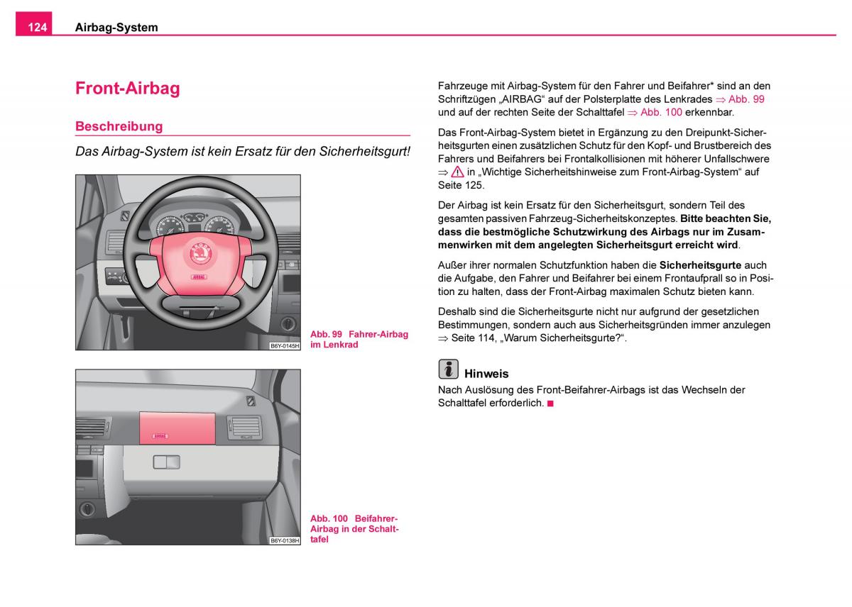 Skoda Fabia I 1 Handbuch / page 125