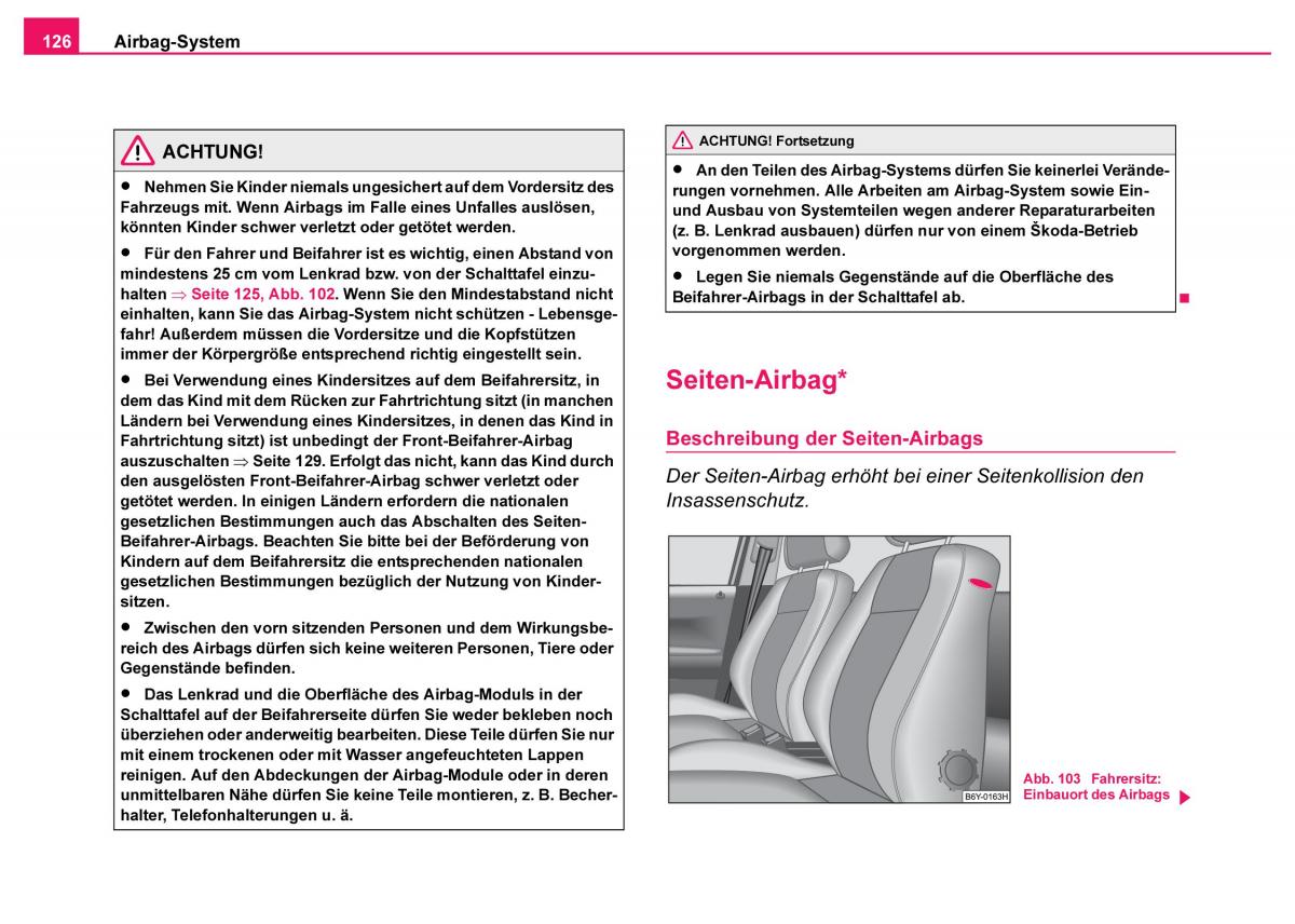 Skoda Fabia I 1 Handbuch / page 127