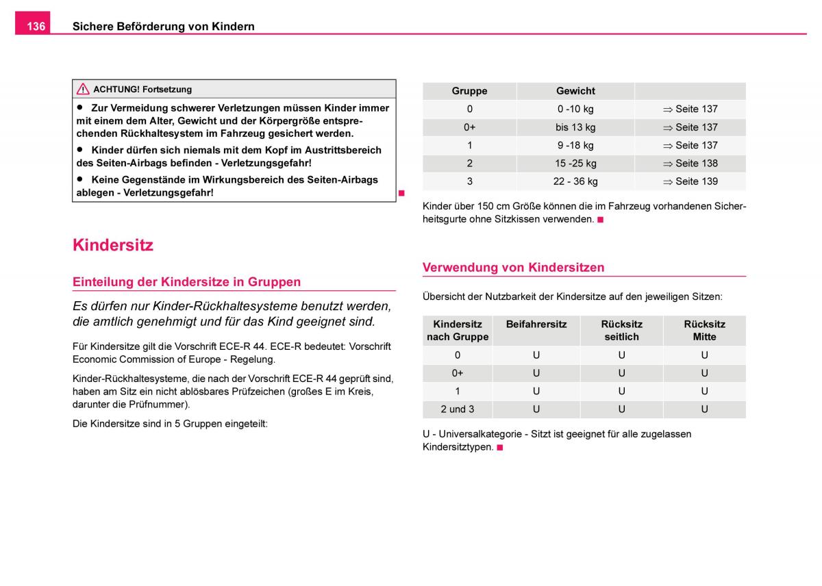 Skoda Fabia I 1 Handbuch / page 137