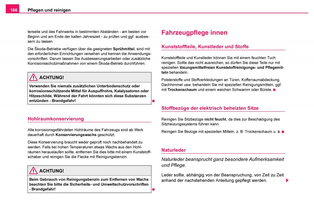 Skoda Fabia I 1 Handbuch / page 167