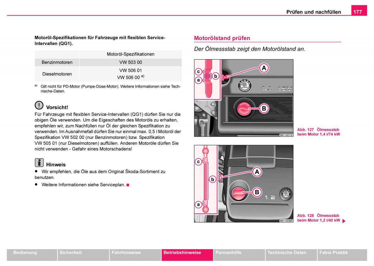 Skoda Fabia I 1 Handbuch / page 178