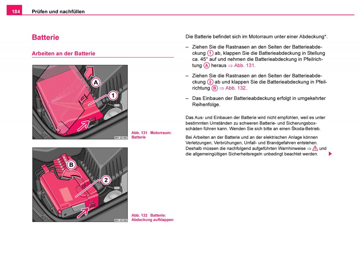 Skoda Fabia I 1 Handbuch / page 185