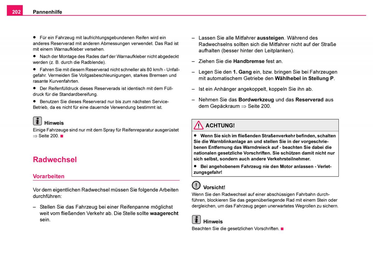 Skoda Fabia I 1 Handbuch / page 203