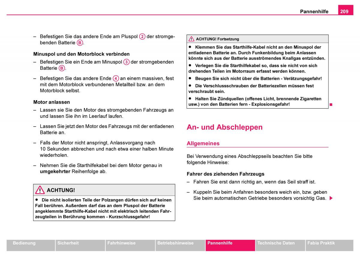 Skoda Fabia I 1 Handbuch / page 210