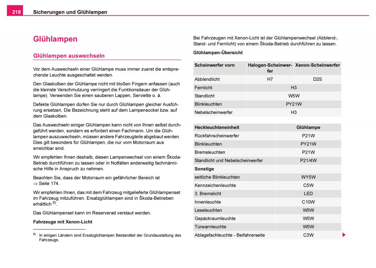 Skoda Fabia I 1 Handbuch / page 219