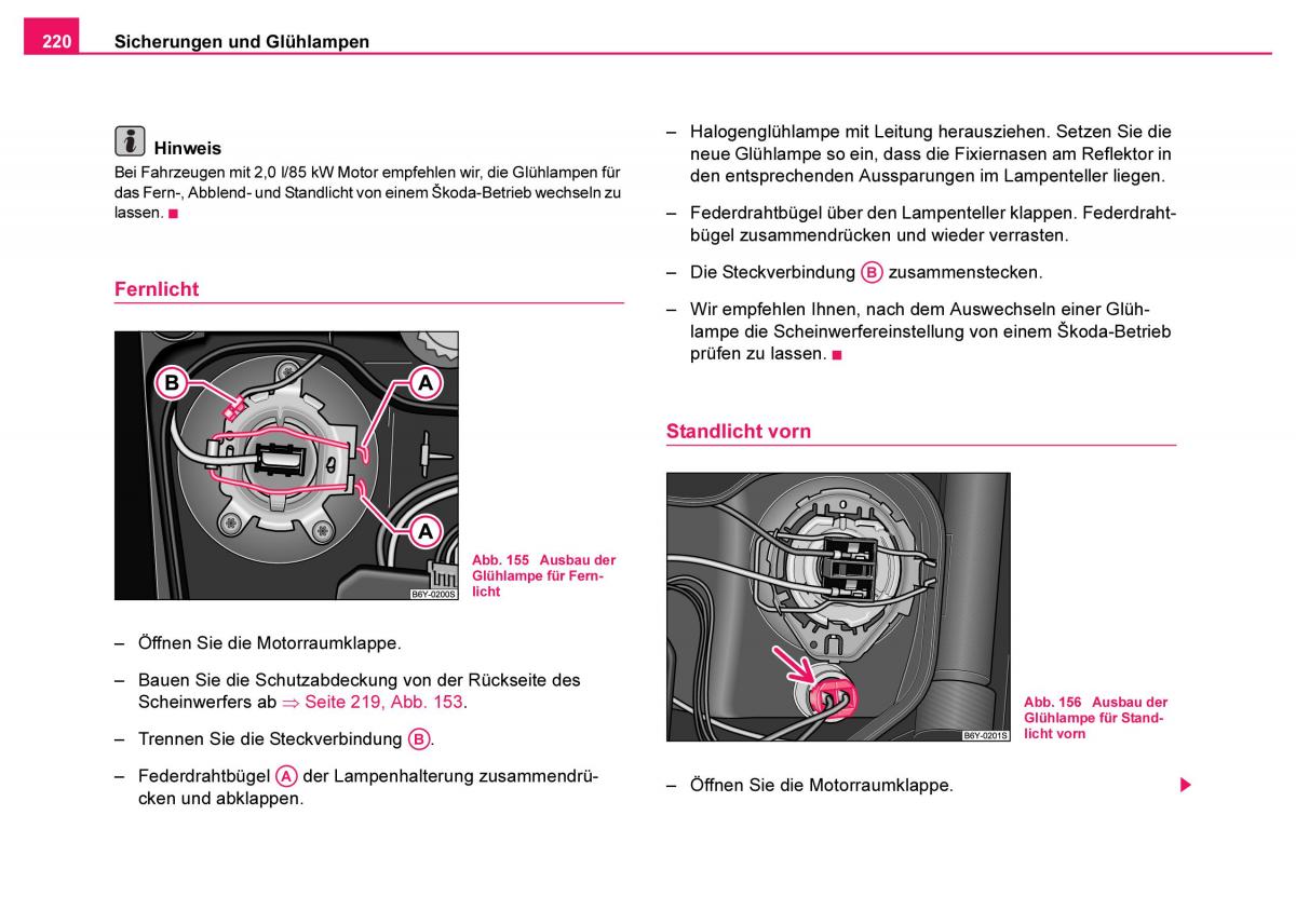 Skoda Fabia I 1 Handbuch / page 221