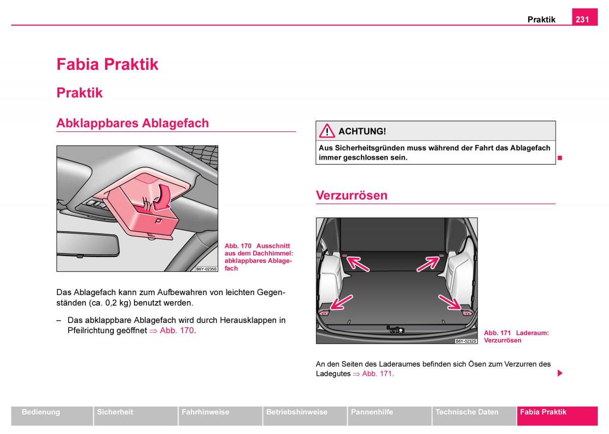 Skoda Fabia I 1 Handbuch / page 232