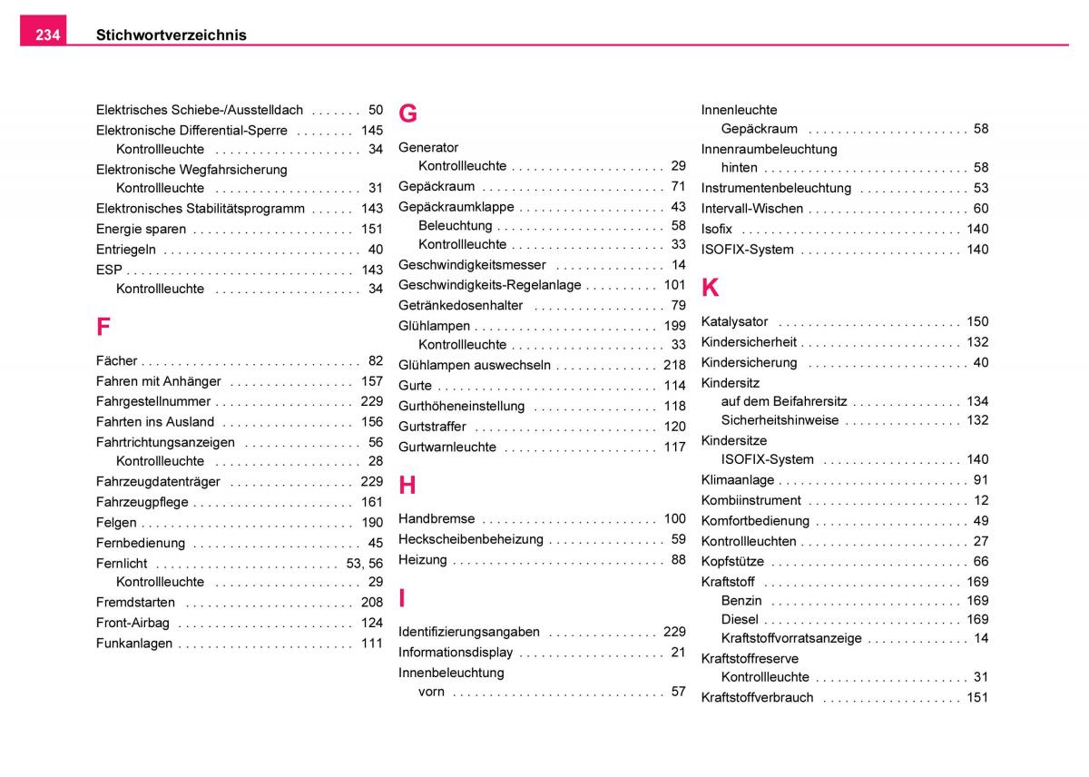 Skoda Fabia I 1 Handbuch / page 235