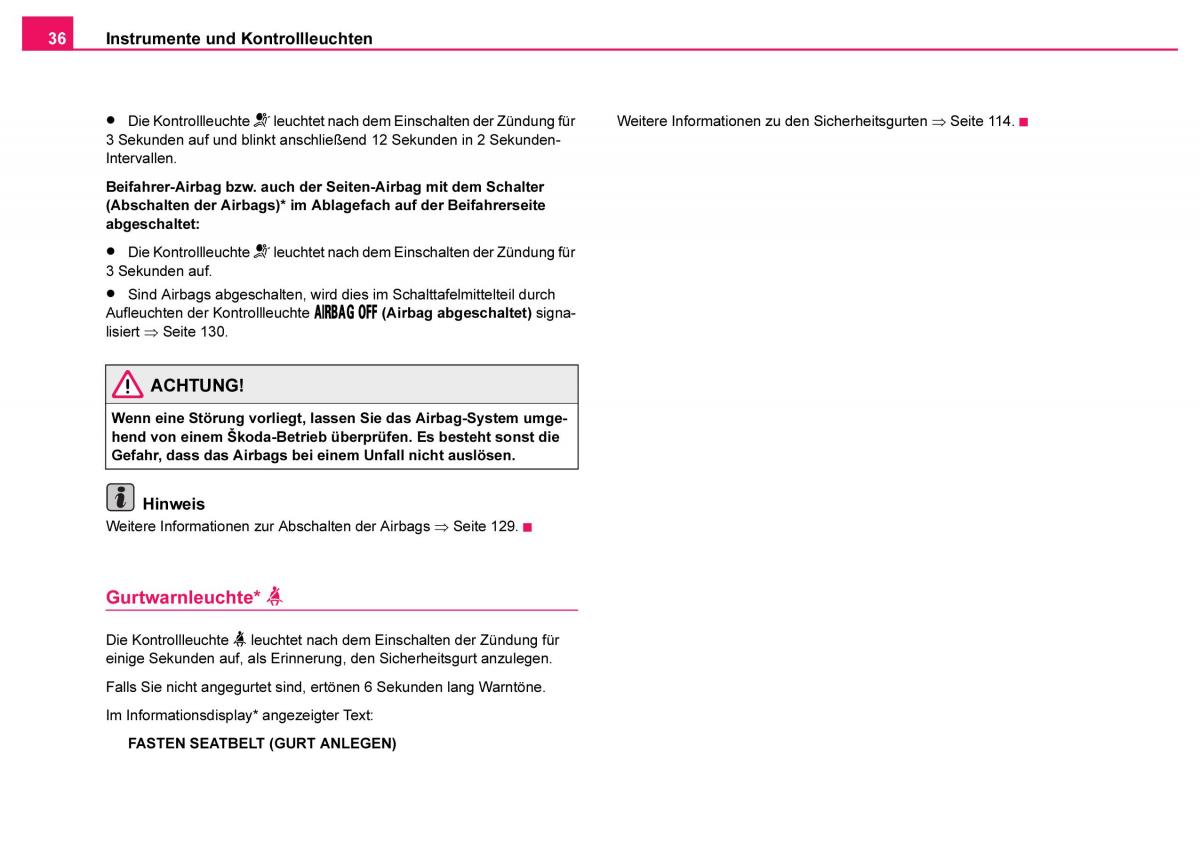 Skoda Fabia I 1 Handbuch / page 37