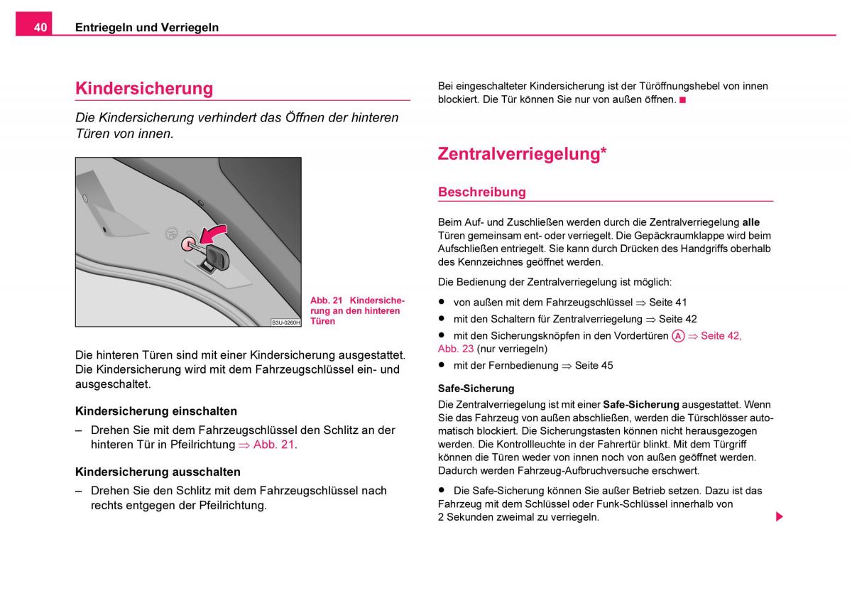 Skoda Fabia I 1 Handbuch / page 41