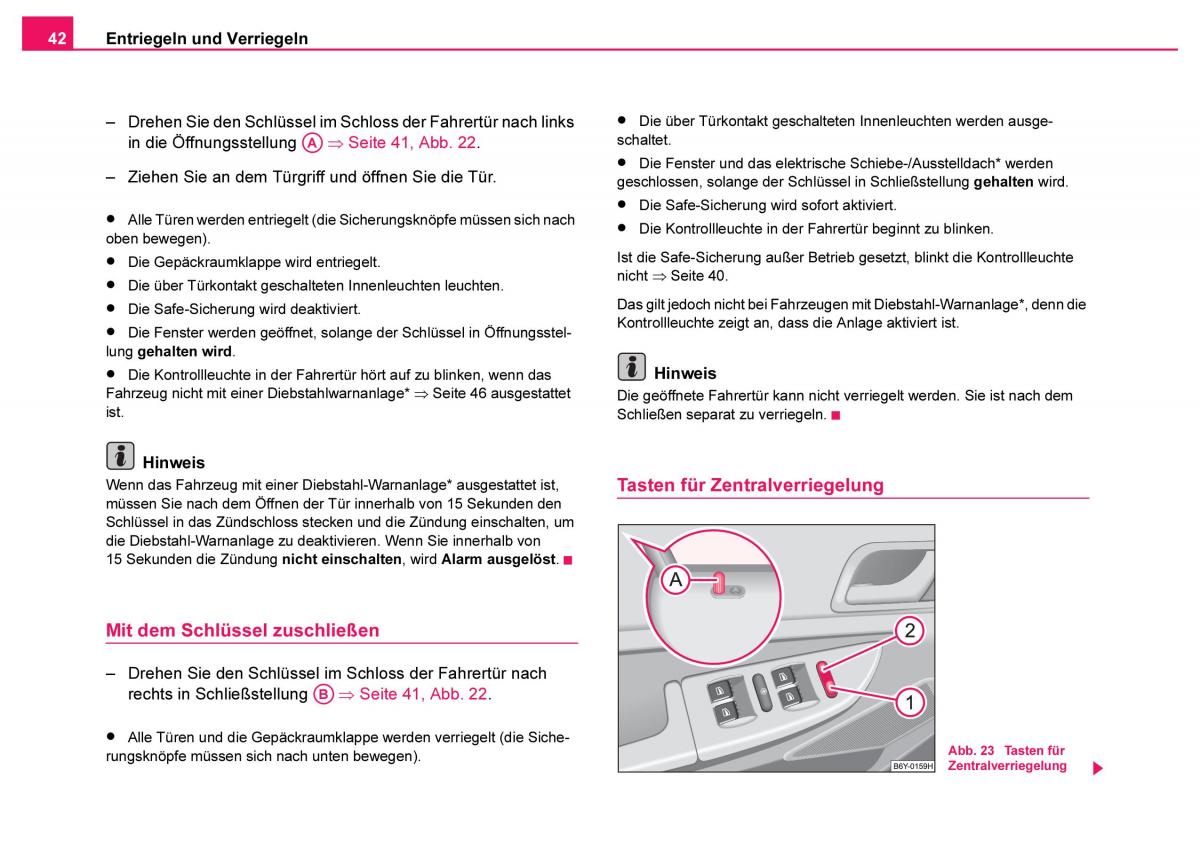 Skoda Fabia I 1 Handbuch / page 43