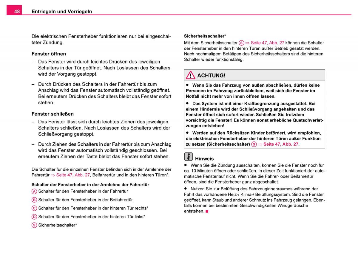 Skoda Fabia I 1 Handbuch / page 49