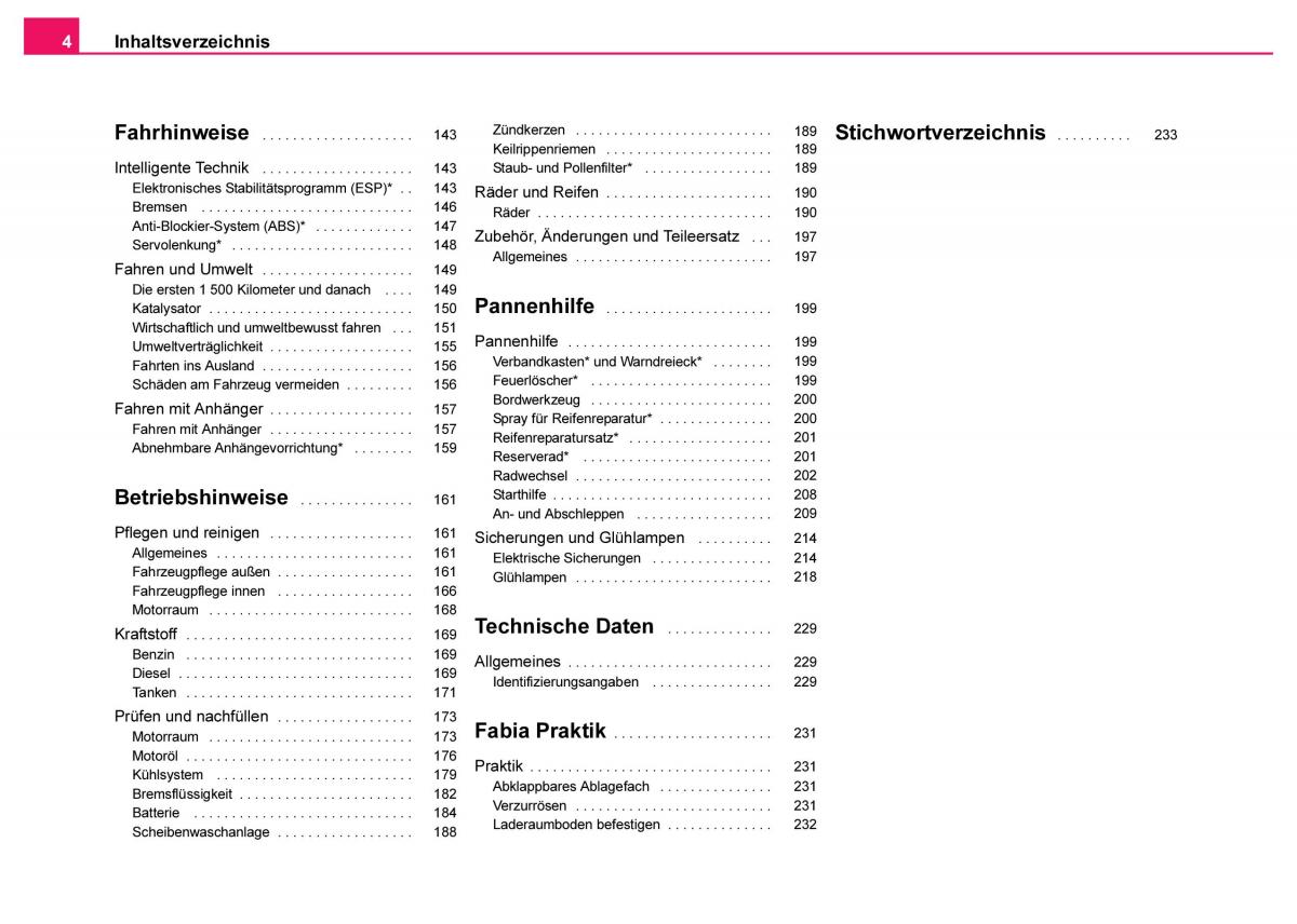 Skoda Fabia I 1 Handbuch / page 5