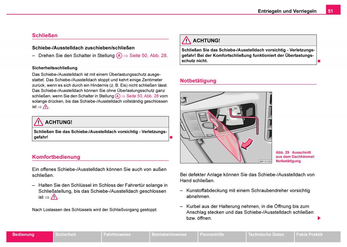 Skoda Fabia I 1 Handbuch / page 52