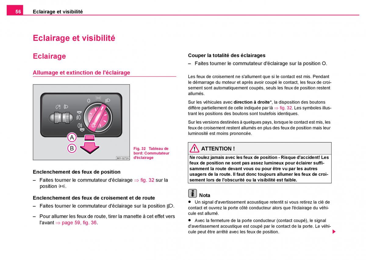 Skoda Fabia I 1 manuel du proprietaire / page 57