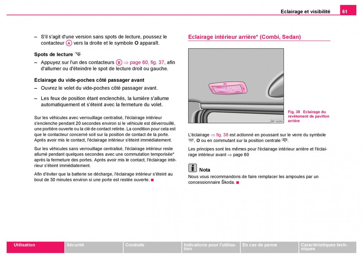 Skoda Fabia I 1 manuel du proprietaire / page 62