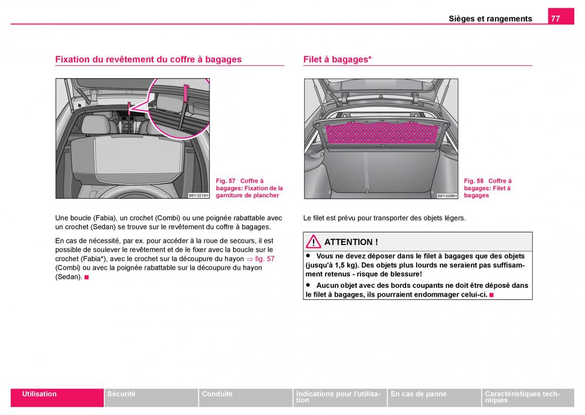 Skoda Fabia I 1 manuel du proprietaire / page 78