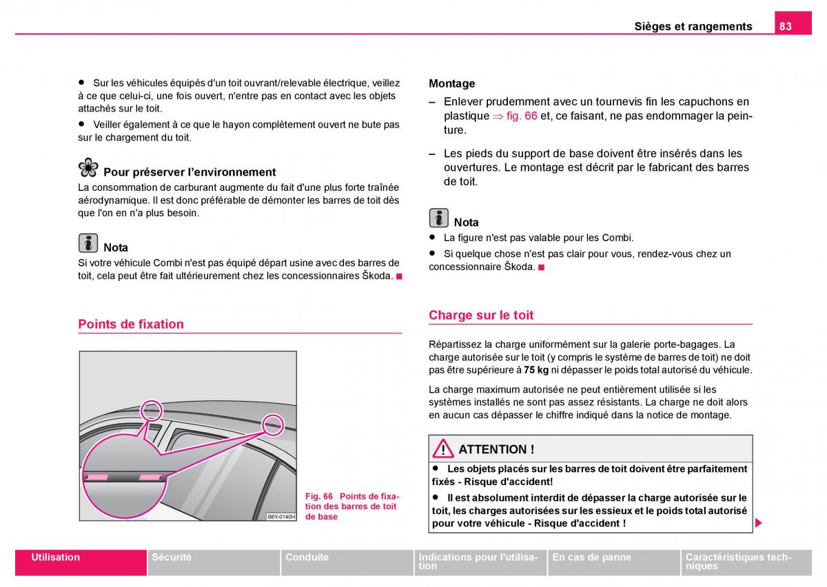 Skoda Fabia I 1 manuel du proprietaire / page 84