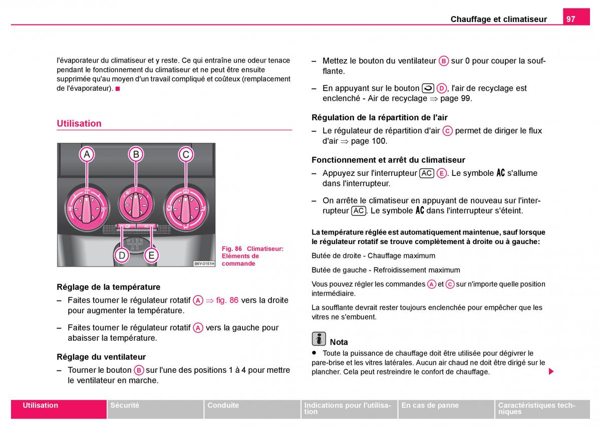 Skoda Fabia I 1 manuel du proprietaire / page 98