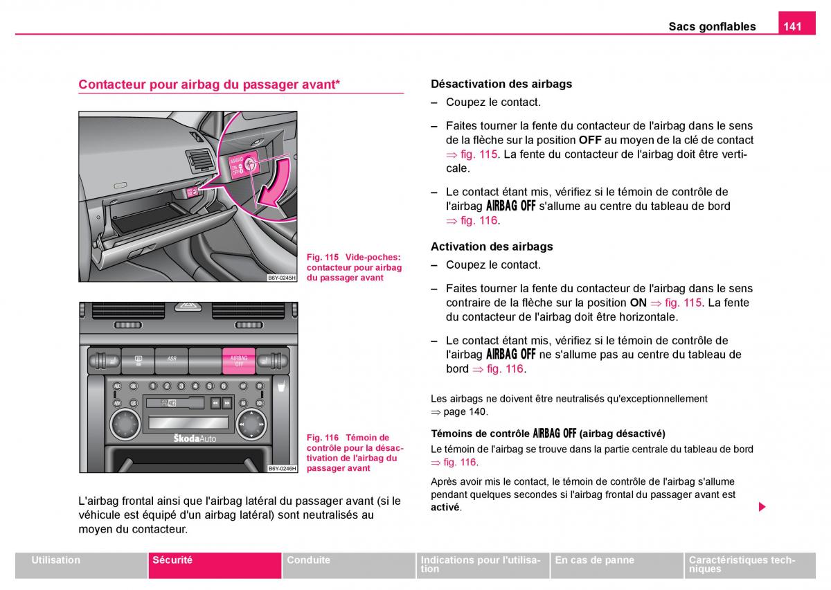 Skoda Fabia I 1 manuel du proprietaire / page 142